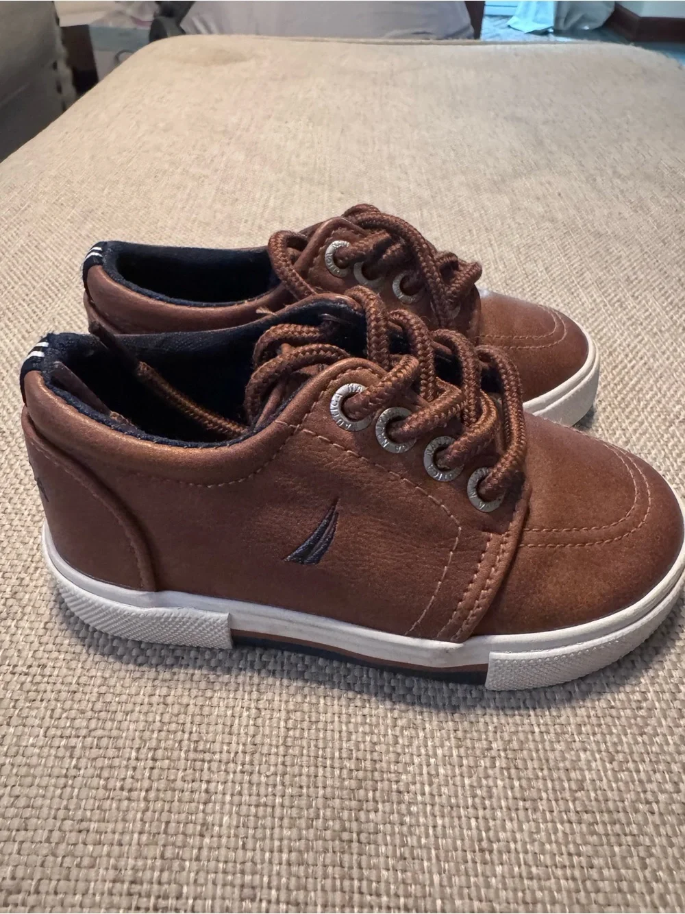 Nautica Brown Lace-Up Kids Dress Shoes
